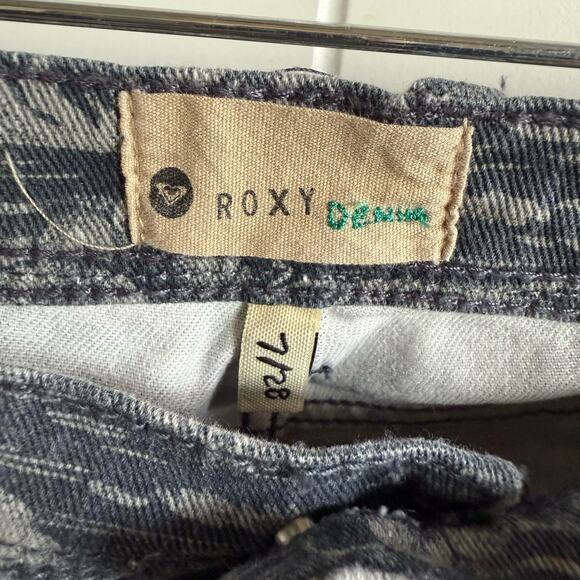 Roxy Womens Jeans‎ Sz 7 28 Tropical Gray Sunburners Skinny Beach Hawaiian Denim - Picture 6 of 8